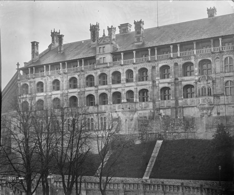 Aile François 1er : façade des loges