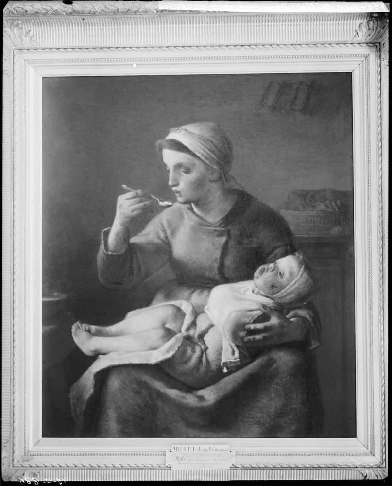 Tableau : Femme faisant manger son enfant (La Bouillie)