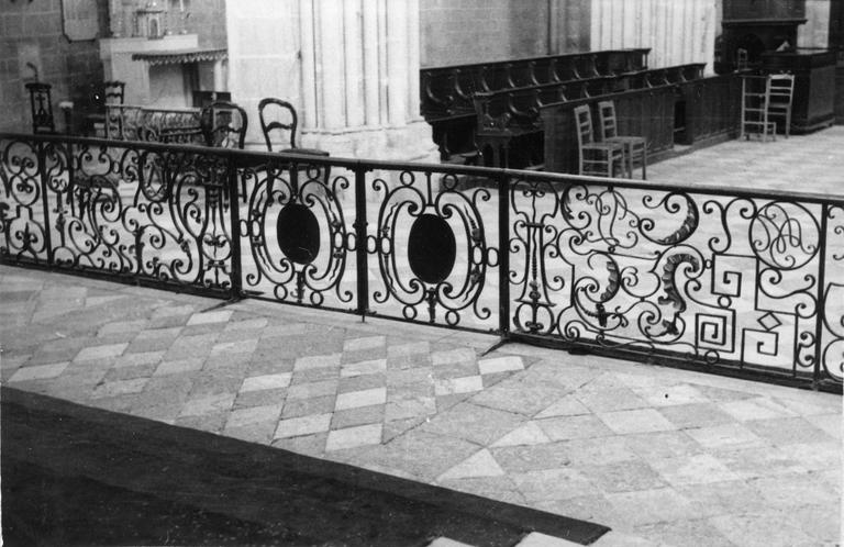 grille de communion, fer forgé, fin du 17e - début du 18e siècle, vue du côté interne