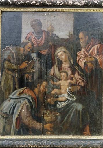 tableau : L' Adoration des mages, panneau peint sur bois, début 17e siècle - © Ministère de la Culture (France), Médiathèque du patrimoine et de la photographie (objets moibliers), tous droits réservés