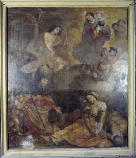 Tableau : Vierge Marie et l'Enfant Jésus, saint Sébastien, saint Roch