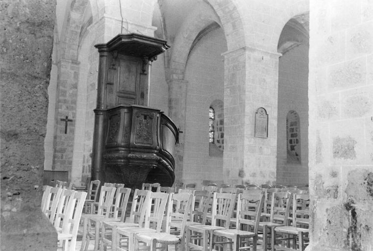 chaire à prêcher, bois sculpté, 1784, vue du transept