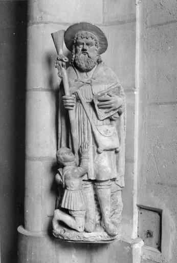 statue : saint Jacques, pierre, 16e siècle