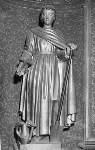 statue : saint Fiacre, bois peint et doré, 18e siècle - © Ministère de la Culture (France), Médiathèque du patrimoine et de la photographie (objets moibliers), tous droits réservés