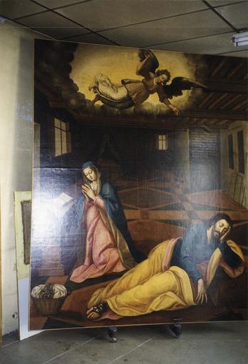 tableau : Le songe de saint Joseph, après restauration par l'atelier Genovesio