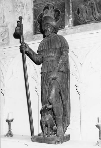 statue : saint Roch, bois, 17e siècle