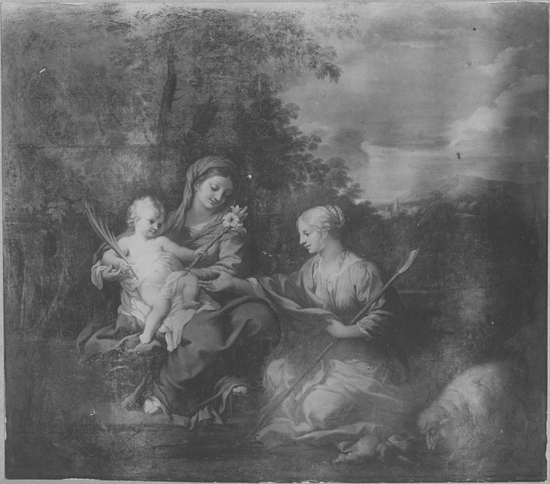 tableau : Vierge l'enfant et sainte Geneviève (la)