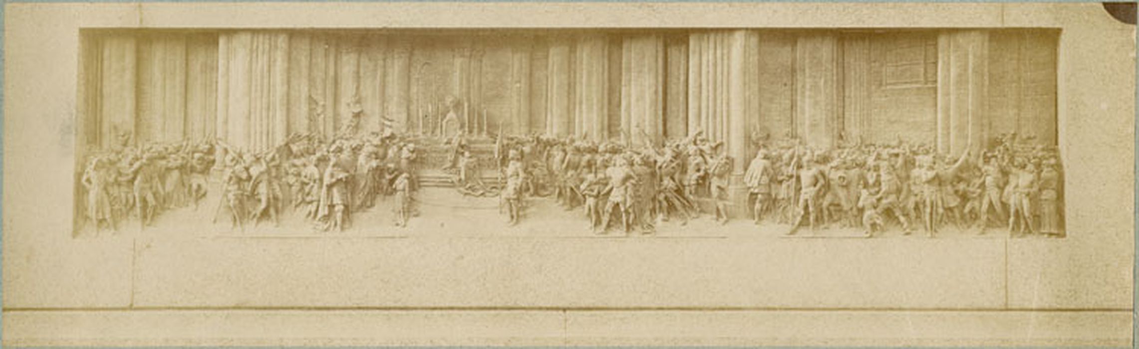 Monument équestre à Jeanne d'Arc, détail d’un des bas-reliefs du socle : Sacre de Charles VII