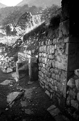 Extérieur : vue d'un mur en ruine