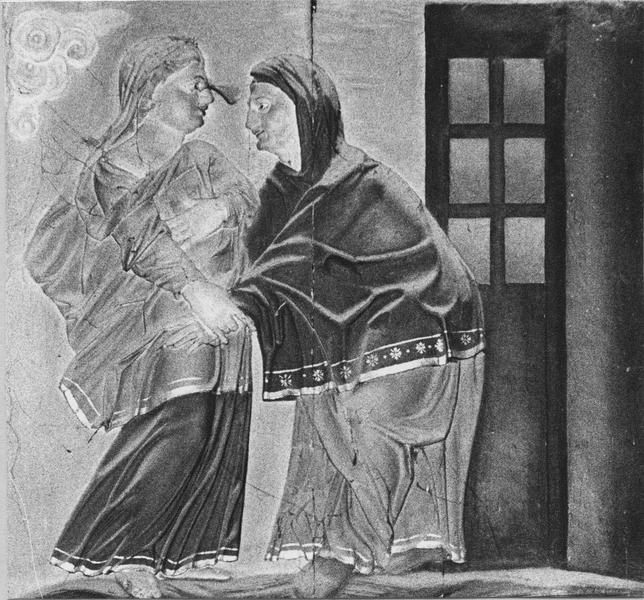 tableau : La Visitation, panneau de bois peint - © Ministère de la Culture (France), Médiathèque du patrimoine et de la photographie, diffusion RMN-GP