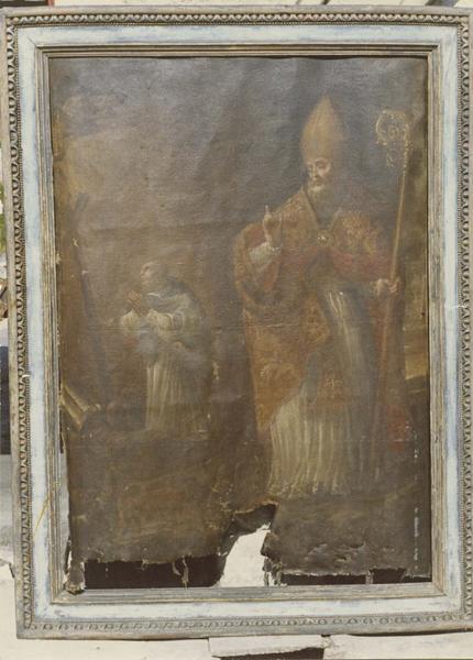 tableau : Saint évêque et un religieux en prière (un) - © Ministère de la Culture (France), Médiathèque du patrimoine et de la photographie (objets mobiliers), tous droits réservés