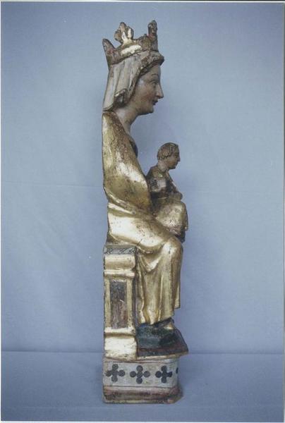 statue : Vierge à l'Enfant, profil gauche, vue générale