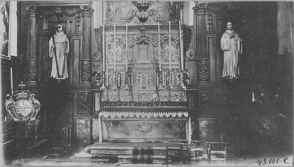 retable, lambris de revêtement, statues : Saint Bernard, saint François