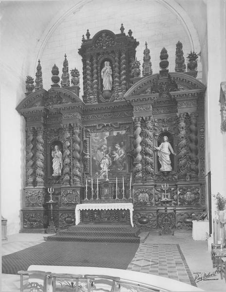 retable du maître-autel et tableau : Adoration des mages (l'), vue générale
