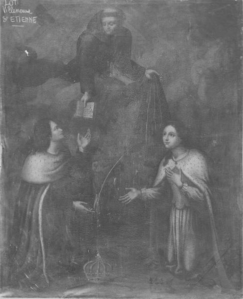 tableau : saint François remettant sa règle à saint Louis, vue générale