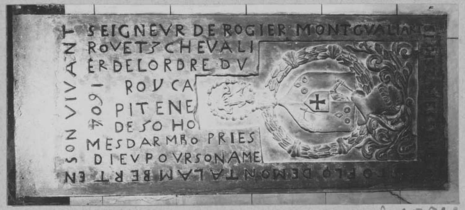 plaque funéraire de Christophe de Montalembert