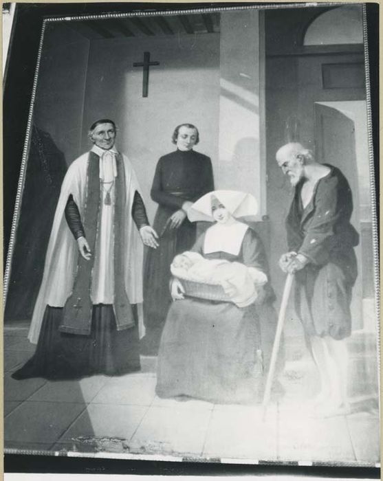 Tableau : Saint Vincent de Paul et une soeur de la Charité