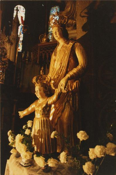 statue : Vierge à l'Enfant dite de Notre-Dame-de-Carce, couronnes de la Vierge et de l'Enfant