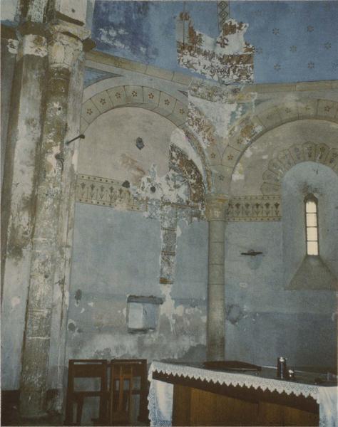 Peintures murales ornant l'abside, côté nord, nord-est avant restauration