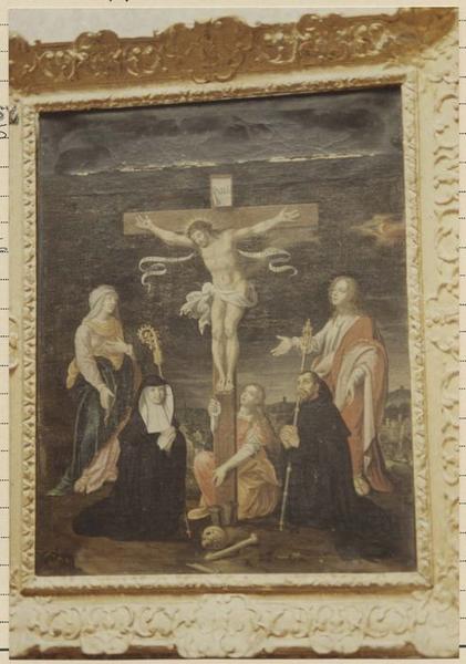tableau : Calvaire avec Jeanne-Baptiste de Bourbon, cadre - © Ministère de la Culture (France), Médiathèque du patrimoine et de la photographie (objets mobiliers), tous droits réservés