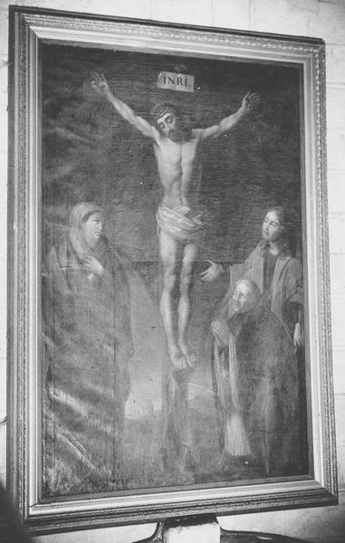 2 tableaux : la Crucifixion au donateur, la Dation du Rosaire