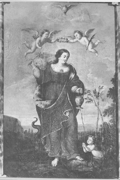 tableau : Sainte Marthe aspergeant le dragon - © Ministère de la Culture (France), Médiathèque du patrimoine et de la photographie (objets mobiliers), tous droits réservés