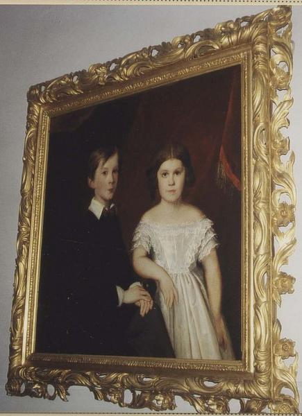 tableau et son cadre : Deux enfants, un jeune garçon et une jeune fille - © Ministère de la Culture (France), Médiathèque du patrimoine et de la photographie (objets mobiliers), tous droits réservés