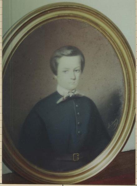 tableau et son cadre : Portrait d'un jeune garçon, jeune duc de la Trémoïlle ?