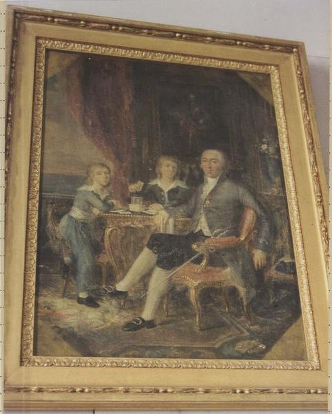 tableau et son cadre : Un homme et ses deux fils - © Ministère de la Culture (France), Médiathèque du patrimoine et de la photographie (objets mobiliers), tous droits réservés