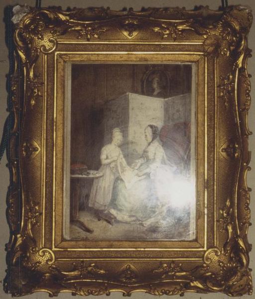 tableau et son cadre : Scène d'intérieur - © Ministère de la Culture (France), Médiathèque du patrimoine et de la photographie (objets mobiliers), tous droits réservés