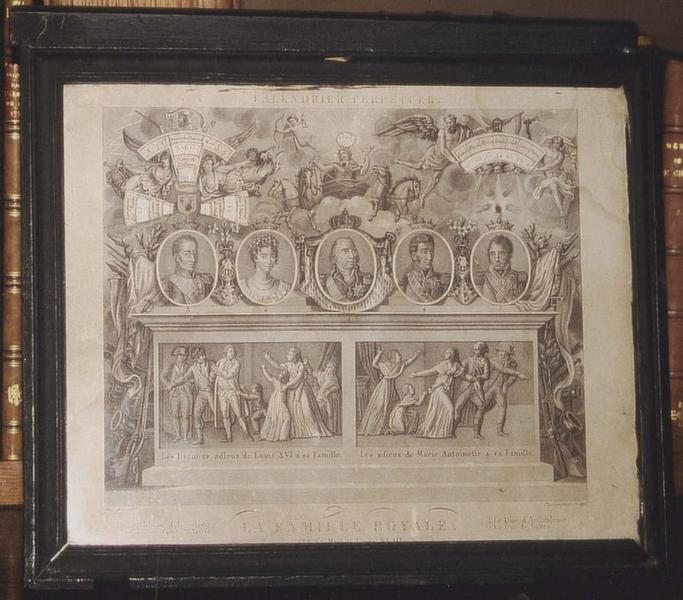 estampe : Calendrier perpétuel : la Famille royale - © Ministère de la Culture (France), Médiathèque du patrimoine et de la photographie (objets mobiliers), tous droits réservés