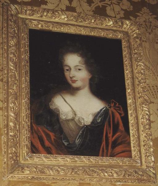 tableau et son cadre : Portrait de femme au manteau rouge - © Ministère de la Culture (France), Médiathèque du patrimoine et de la photographie (objets mobiliers), tous droits réservés