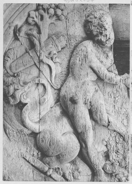 porte : Hercule et le lion de Némée, détail