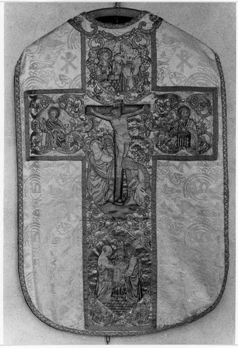 chasuble, ornement liturgique blanc, (devant)