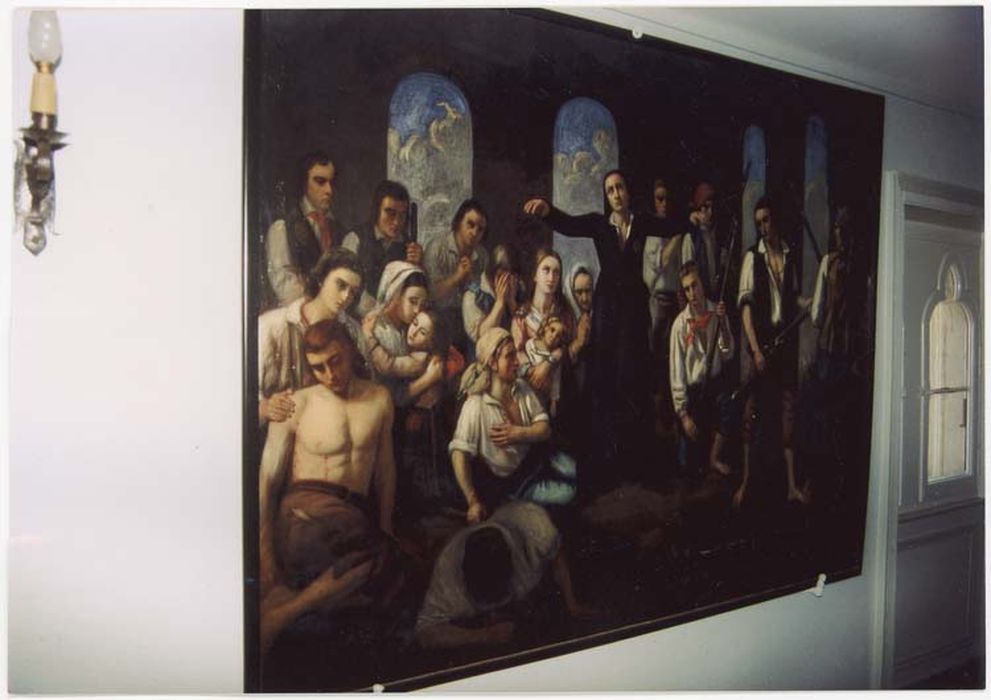 tableau et son cadre : Le Siège du clocher de Chanzeaux - © Ministère de la Culture (France), Médiathèque du patrimoine et de la photographie, diffusion GrandPalaisRmn Photo
