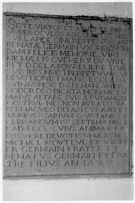 Plaque funéraire (inscription)