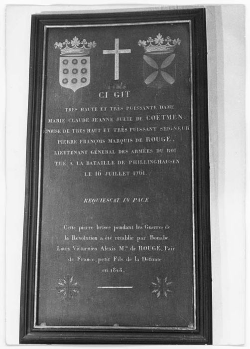 plaque commémorative (inscription)