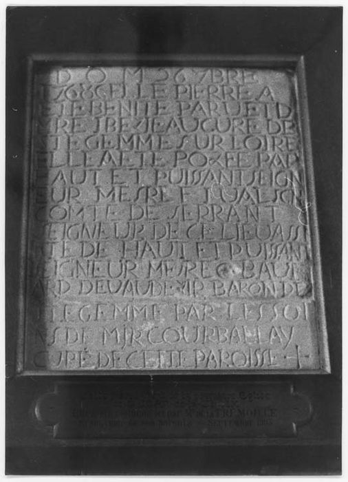 plaque commémorative (pierre de fondation)