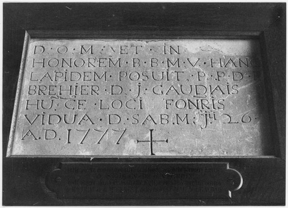 plaque commémorative (pierre de fondation)