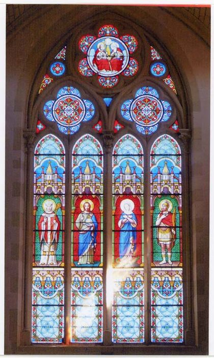 verrière F0 : Saint Martin, Christ bénissant, Immaculée Conception et saint Maurice - © Ministère de la Culture (France), Médiathèque du patrimoine et de la photographie, diffusion GrandPalaisRmn Photo