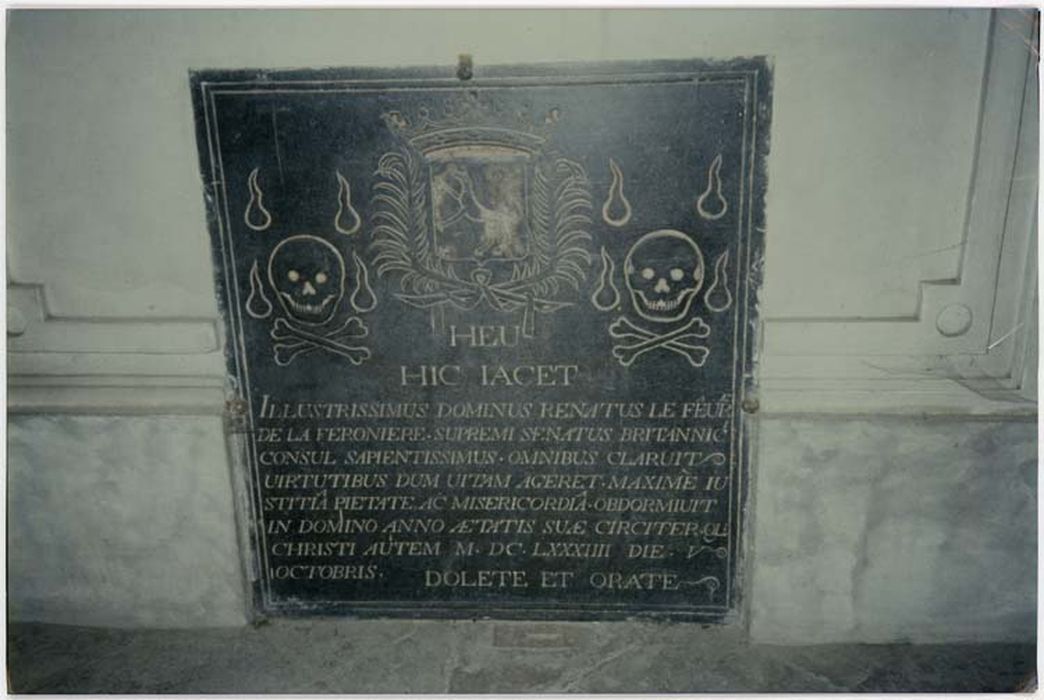 Plaque funéraire de René Lefebre de La Feronnière