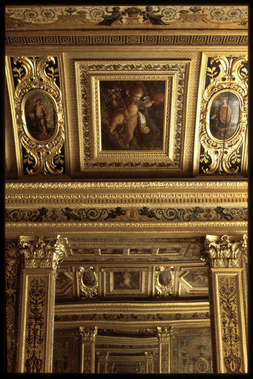 Salle du Livre d'or, aile est, rez-de-chaussée. Tableaux du plafond