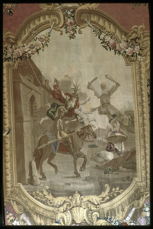 Salle de la commission des Finances. Tapisserie des Gobelins : Don Quichotte conduit par la folie