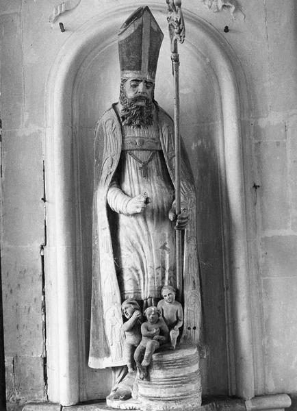 maître-autel, statue : saint Nicolas évêque, vue générale