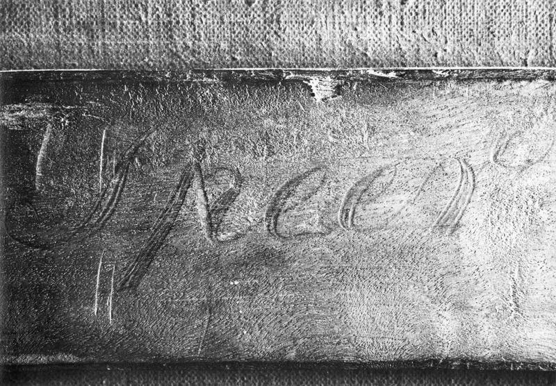 tableau : Sainte Dorothée couronnée par l'Enfant Jésus, détail de la signature - © Ministère de la Culture (France), Médiathèque du patrimoine et de la photographie (objets mobiliers), tous droits réservés