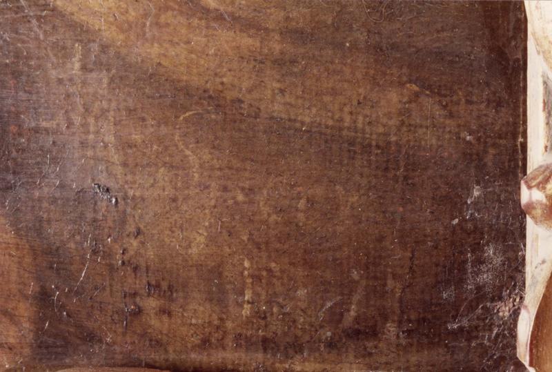 tableau : Sainte Dorothée couronnée par l'Enfant Jésus, détail de la signature - © Ministère de la Culture (France), Médiathèque du patrimoine et de la photographie (objets mobiliers), tous droits réservés