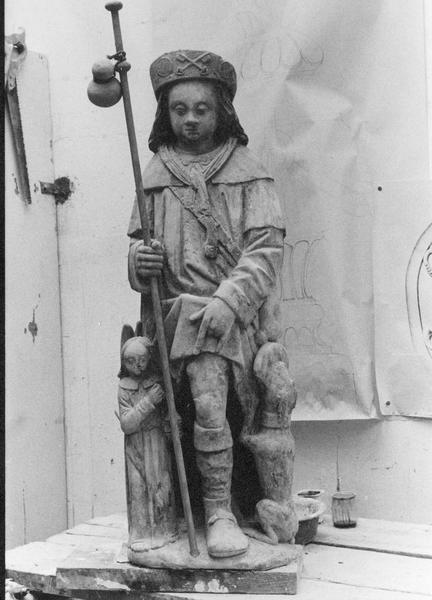 groupe sculpté : saint Roch avec l'ange et son chien, vue générale - © Ministère de la Culture (France), Médiathèque du patrimoine et de la photographie (objets mobiliers), tous droits réservés