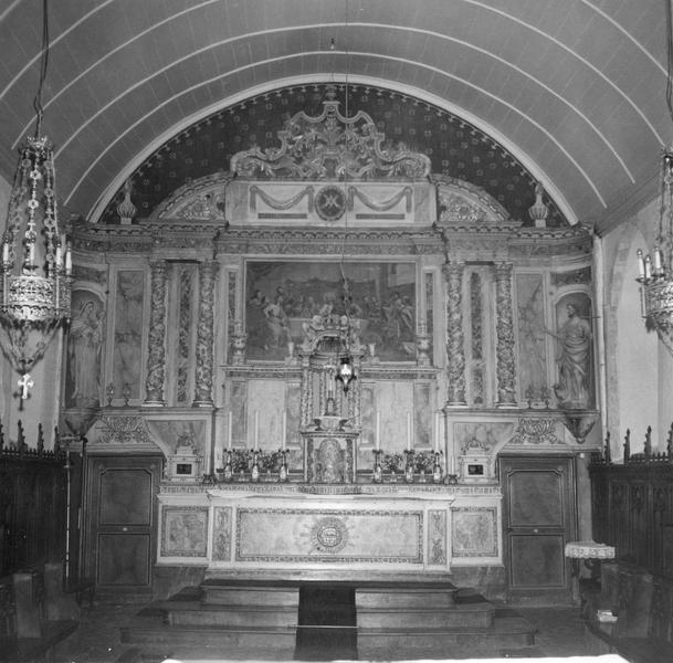 maître-autel, tabernacle, exposition, retable, tableau : la Cène , vue générale