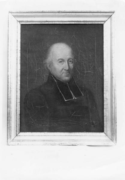 tableau : Justin Lefébure, prêtre de Cérences, et son cadre, vue générale - © Ministère de la Culture (France), Médiathèque du patrimoine et de la photographie (objets mobiliers), tous droits réservés