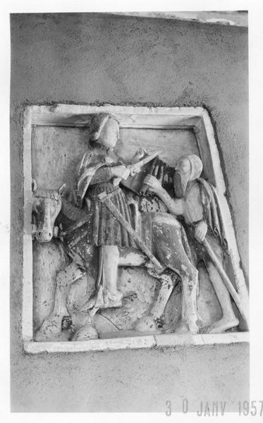 groupe sculpté : Saint Martin et le pauvre, vue générale - © Ministère de la Culture (France), Médiathèque du patrimoine et de la photographie (objets mobiliers), tous droits réservés